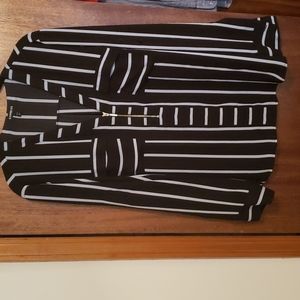 Express striped zippered dress top XL